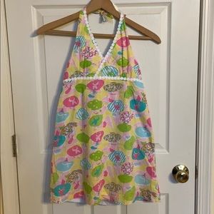 Lily Pulitzer girls 12 halter dress beach print